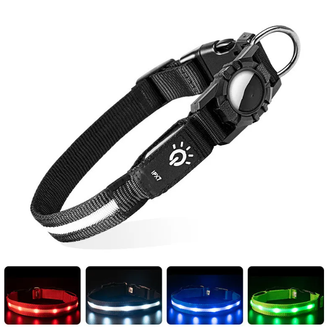 Calm Clean Companion Glow AirTag Collar
