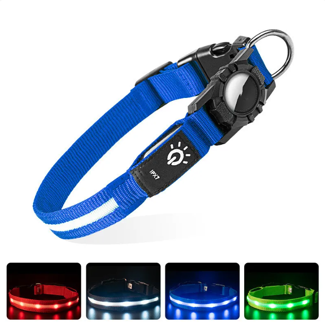 Calm Clean Companion Glow AirTag Collar
