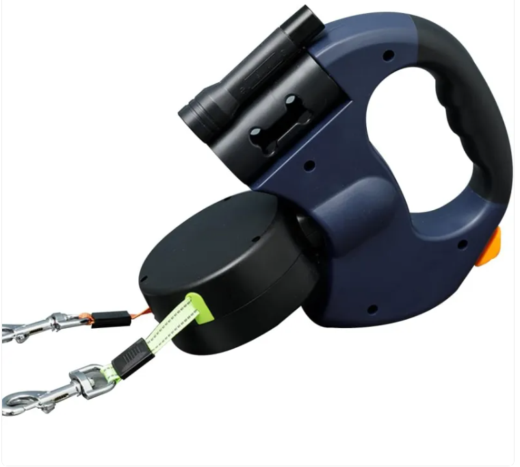 Calm Clean Companion Dual Retractable Leash — Two Dogs, One Handle