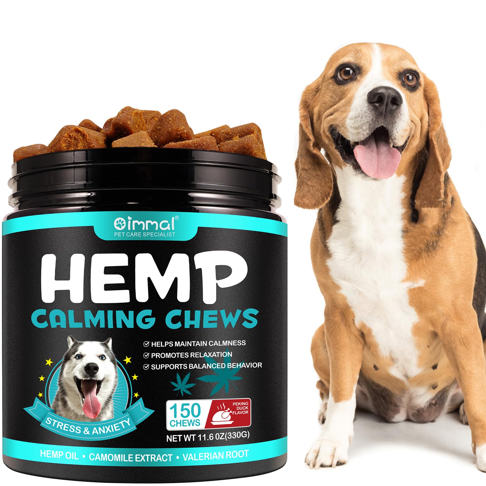 Calm Clean Companion Calming Wellness Chews - Value tier, hemp calming chews with dog