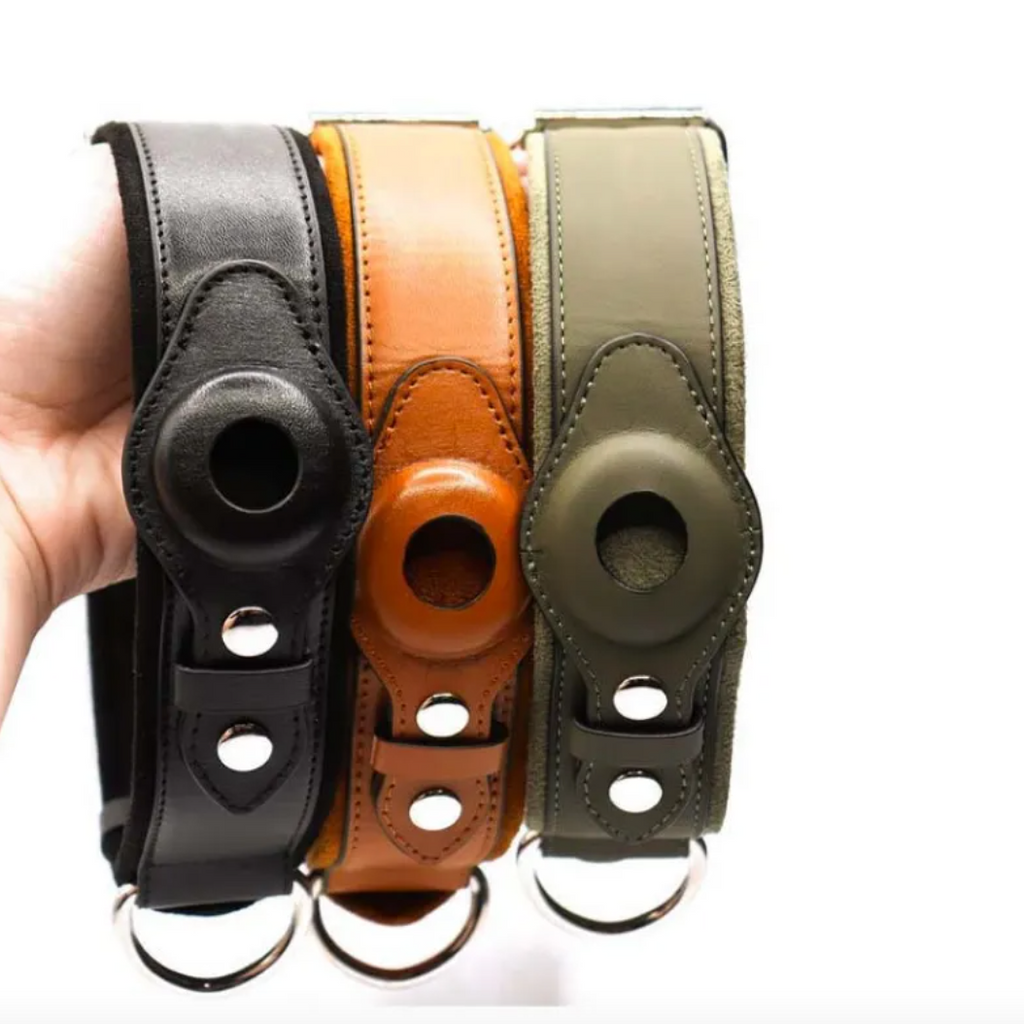 Calm Clean Companion Leather AirTag Collar