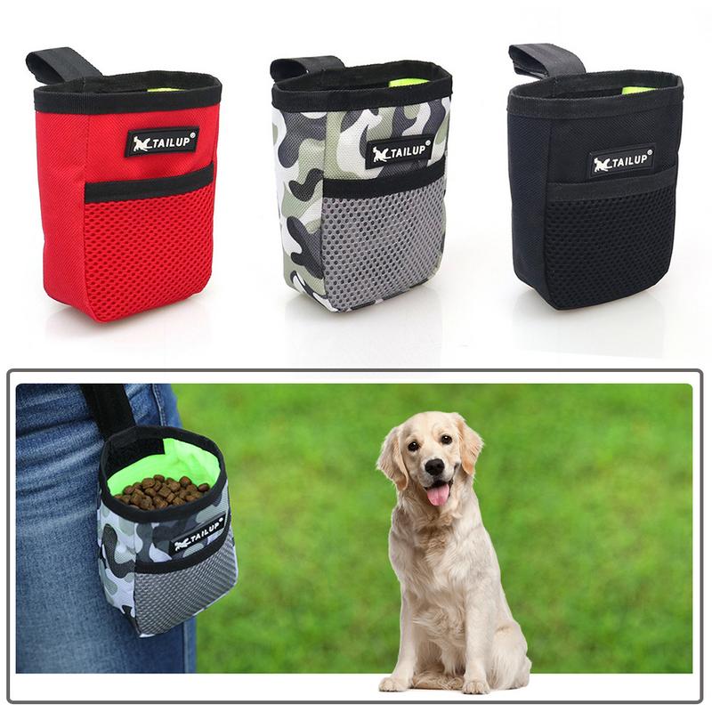 Dog next to owner wearing the Calm Clean Companion Training Treat Pouch outdoors