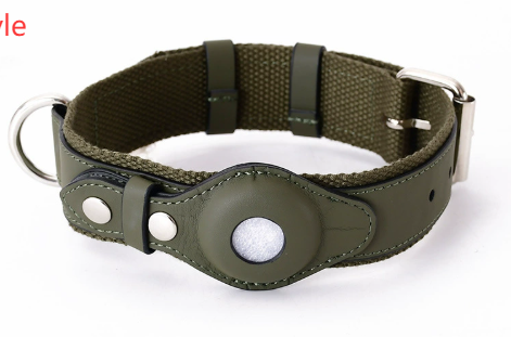 Calm Clean Companion Leather AirTag Collar